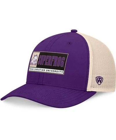 Top Of The World Men's Purple/Natural Tcu Horned Frogs Bennett Trucker Adjustable Hat